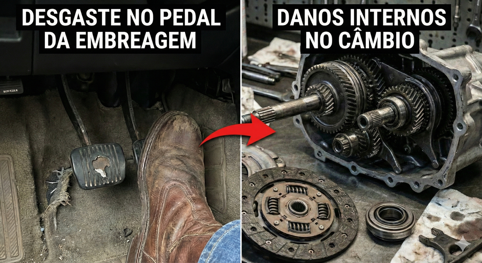 Embreagem desgastada: 7 sintomas, quando trocar e riscos