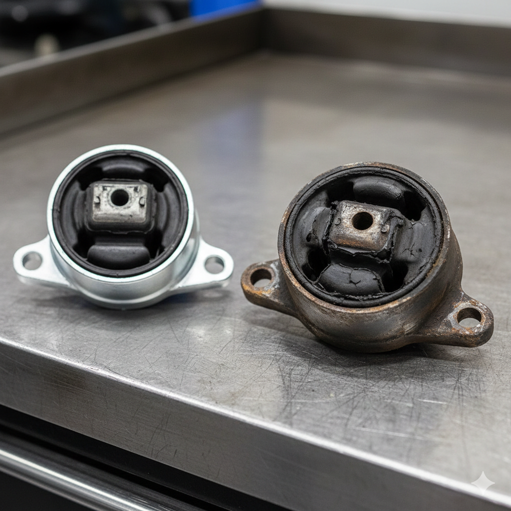 coxim do motor rasgado causando vibração