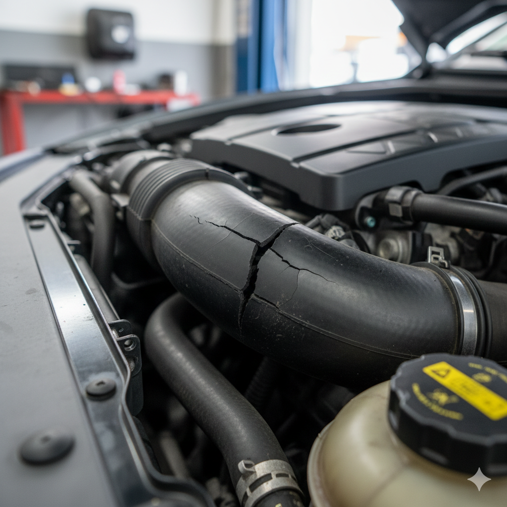 mangueira de admissão rachada causando mistura pobre