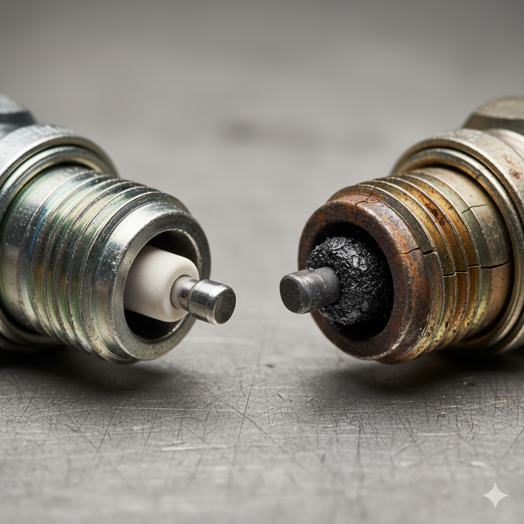 vela desgastada causando motor tremendo muito parado