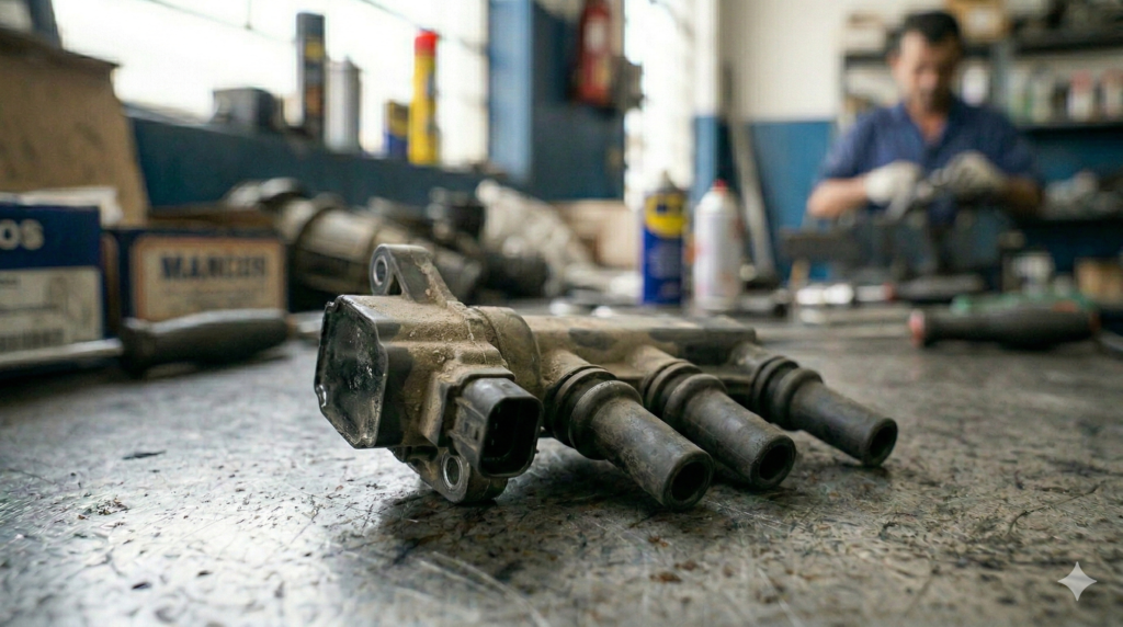 bobina de ignição defeituosa motor falhando