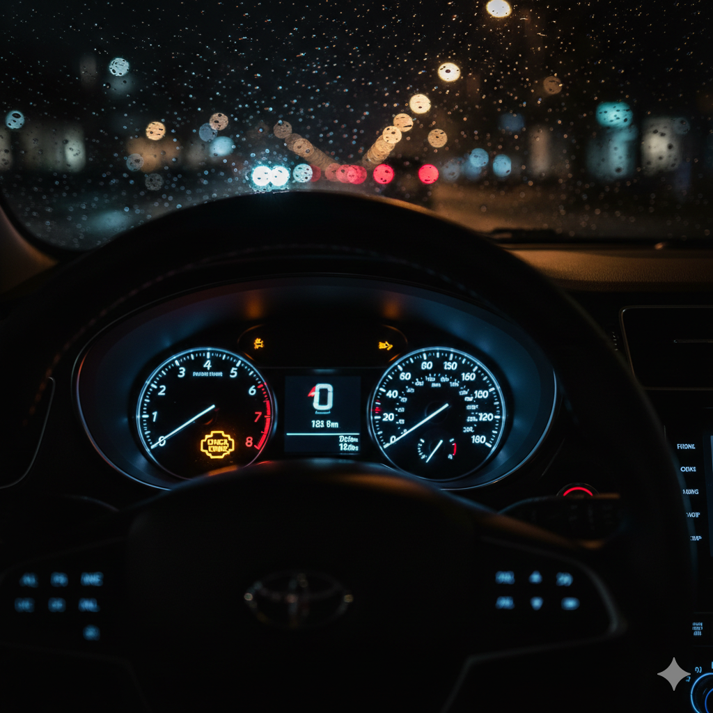 luz da injeção acesa no painel do carro