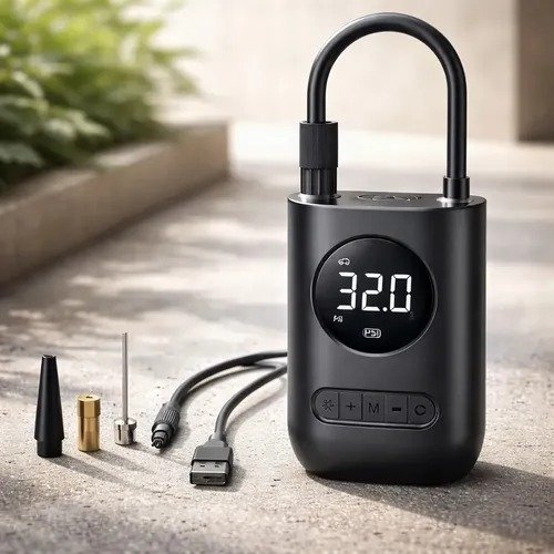 Mini compressor de ar portátil com display digital